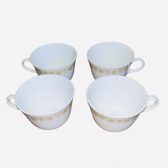 4 Vintage CORELLE Butterfly Gold Flat Cup regular handle - Picture 3 of 4